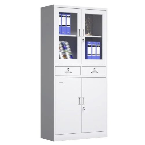 2- Door half - glass office cabinet on sale.