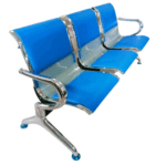 3-link blue padded waiting bench